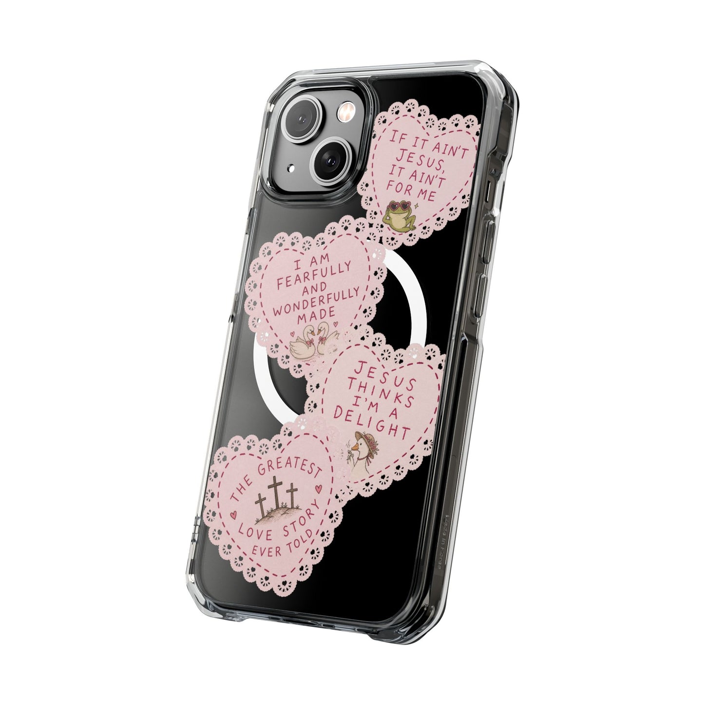 Cute Doily Magnetic Clear Impact Cases