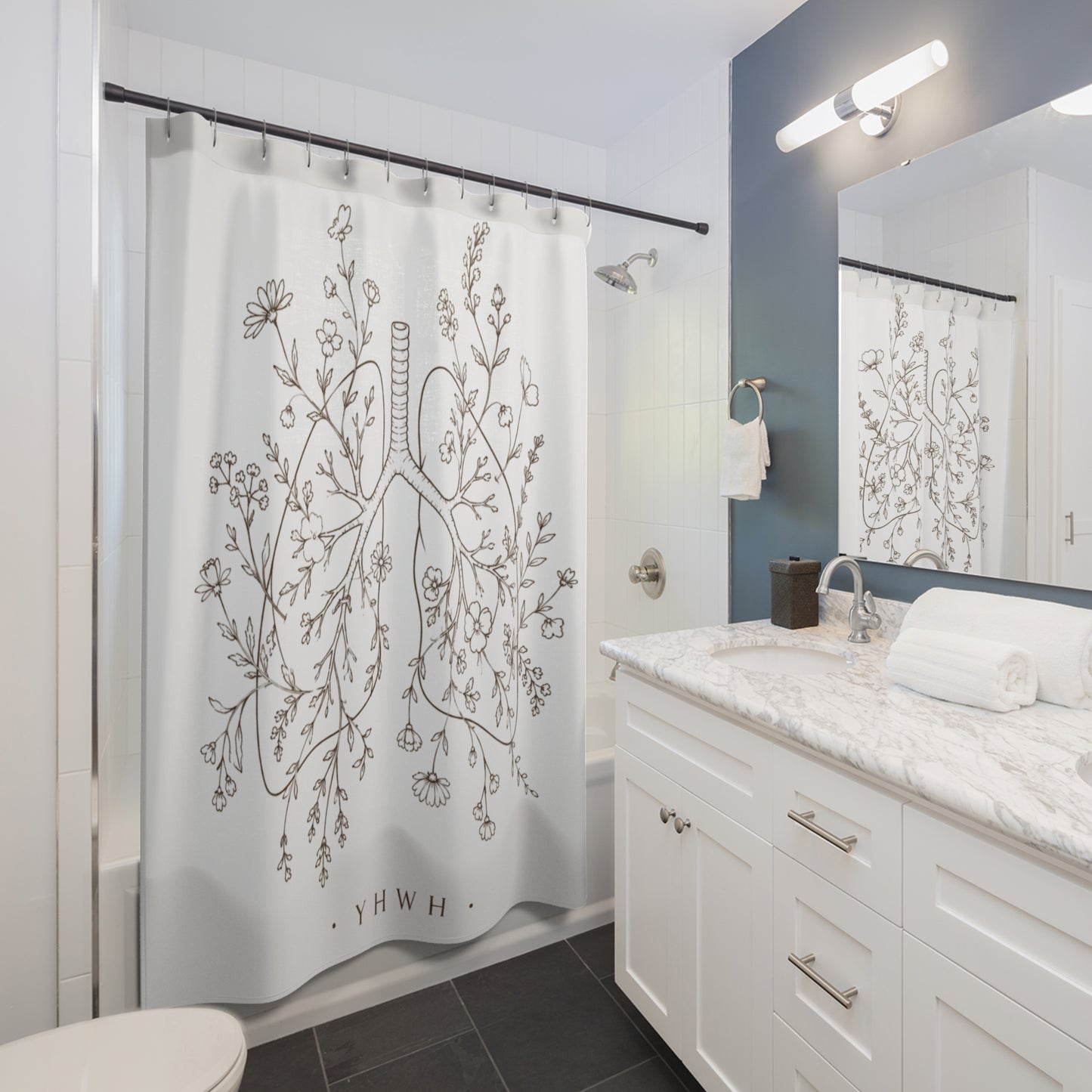 YHWH Shower Curtains