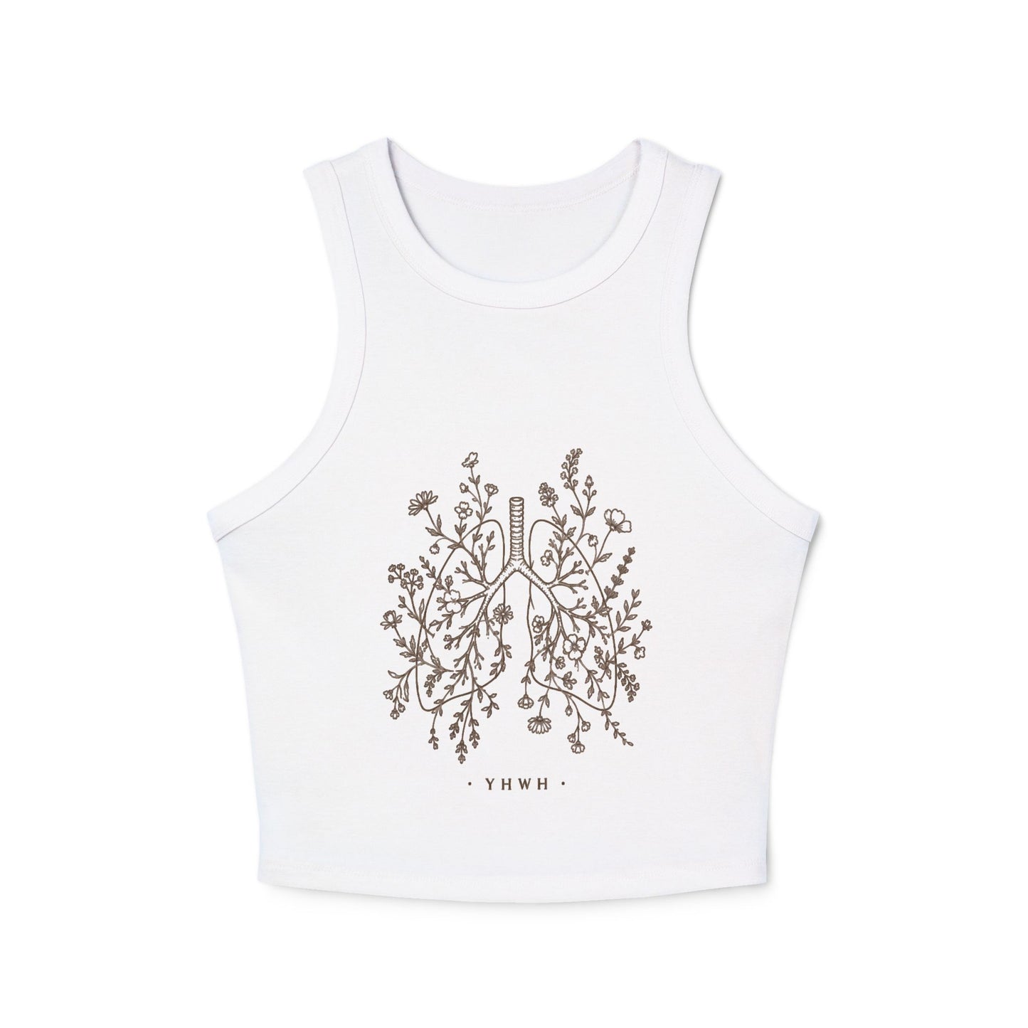 YHWH Women's Micro Rib Racer Tank Top
