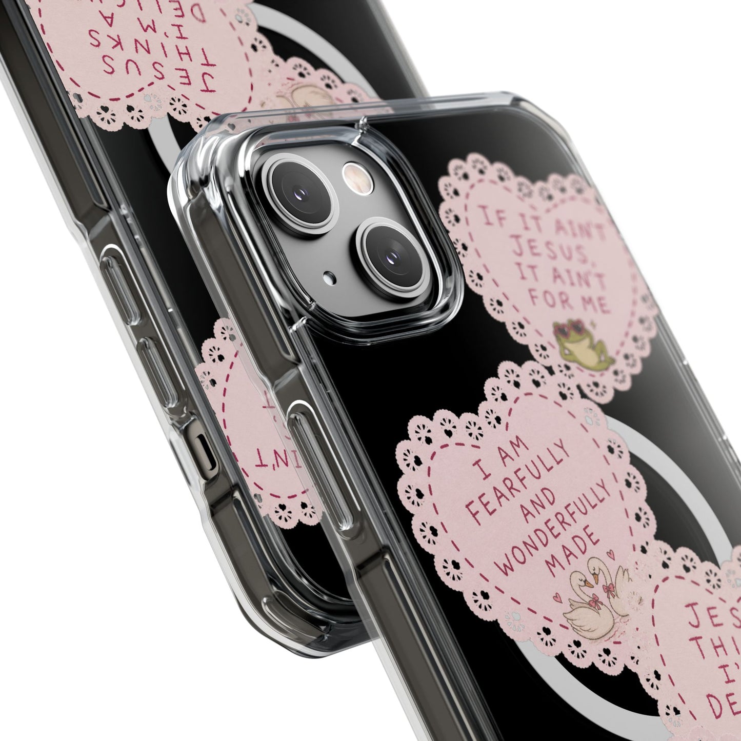 Cute Doily Magnetic Clear Impact Cases
