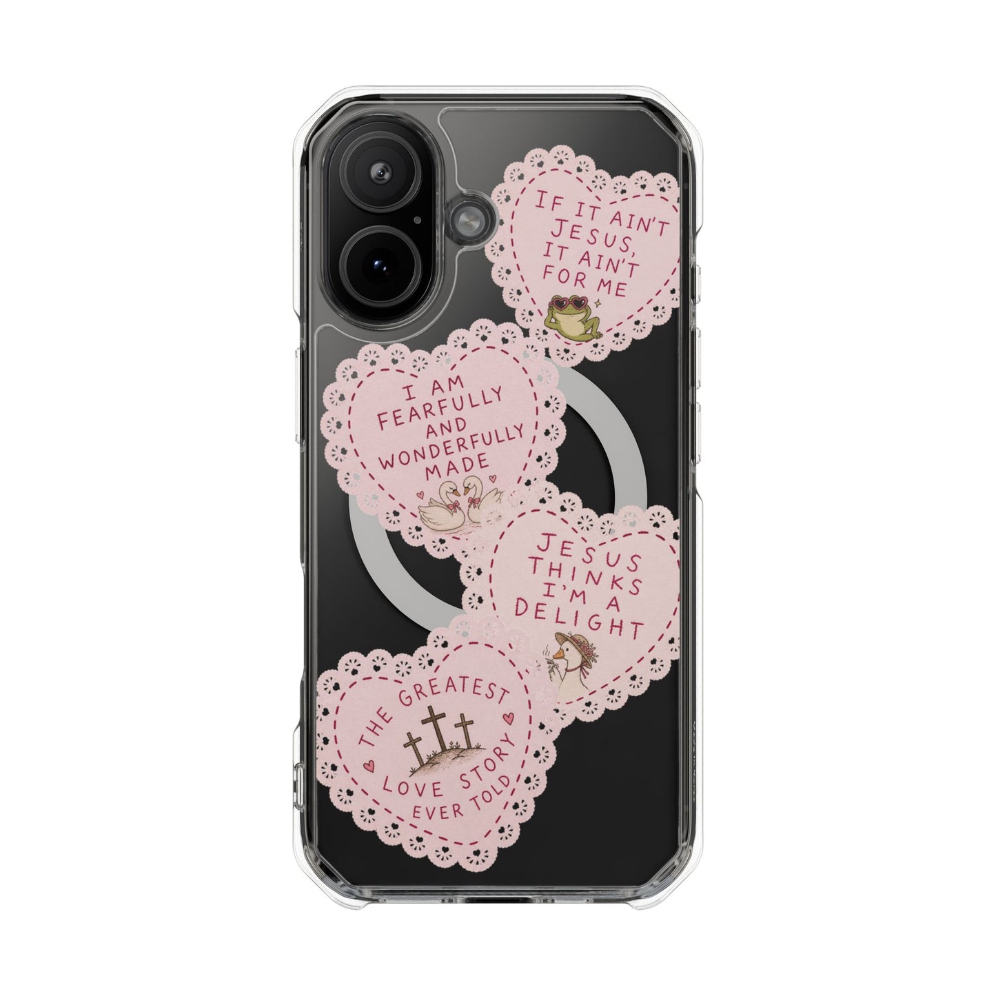 Cute Doily Magnetic Clear Impact Cases