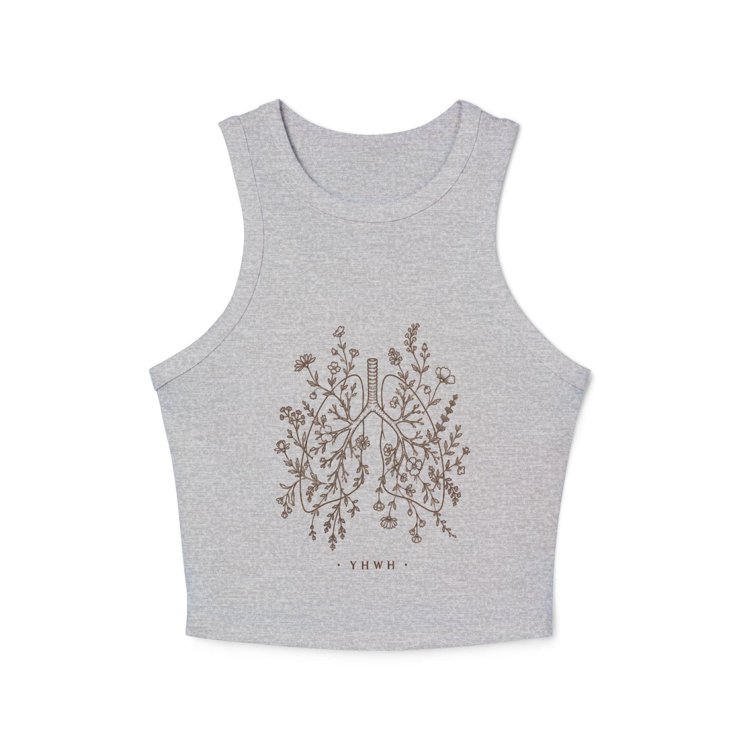 YHWH Women's Micro Rib Racer Tank Top