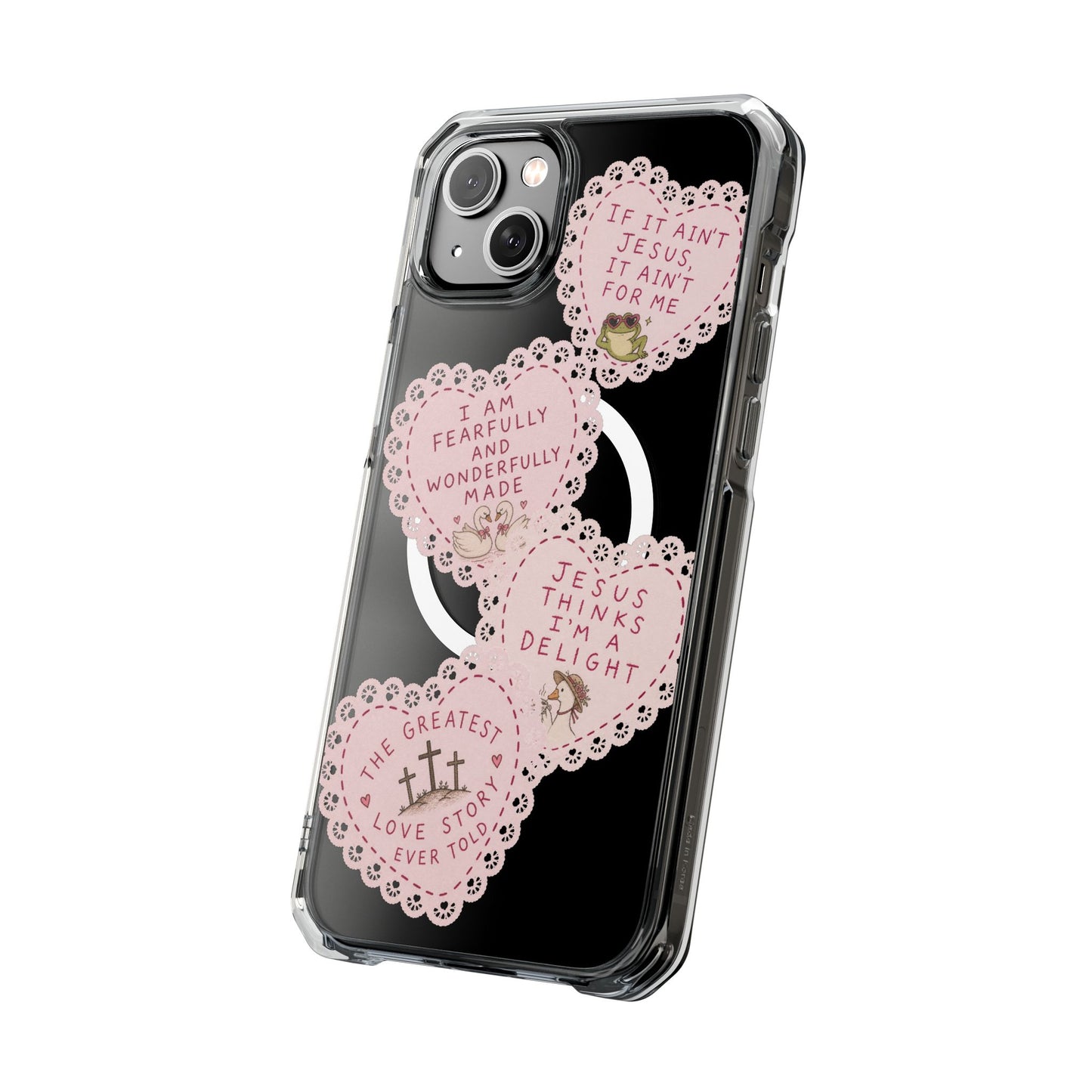Cute Doily Magnetic Clear Impact Cases