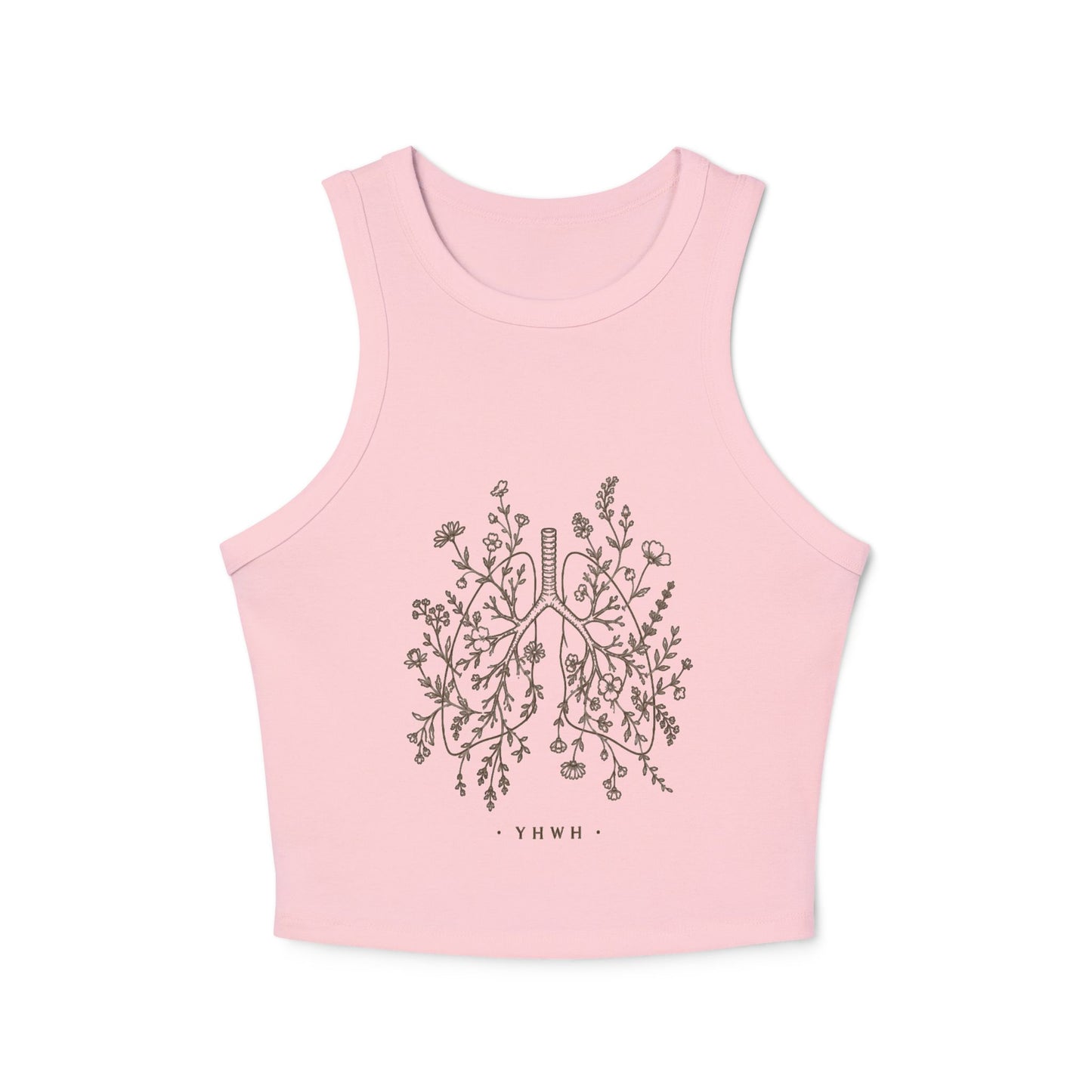 YHWH Women's Micro Rib Racer Tank Top