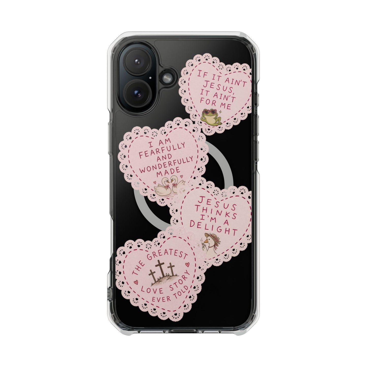 Cute Doily Magnetic Clear Impact Cases