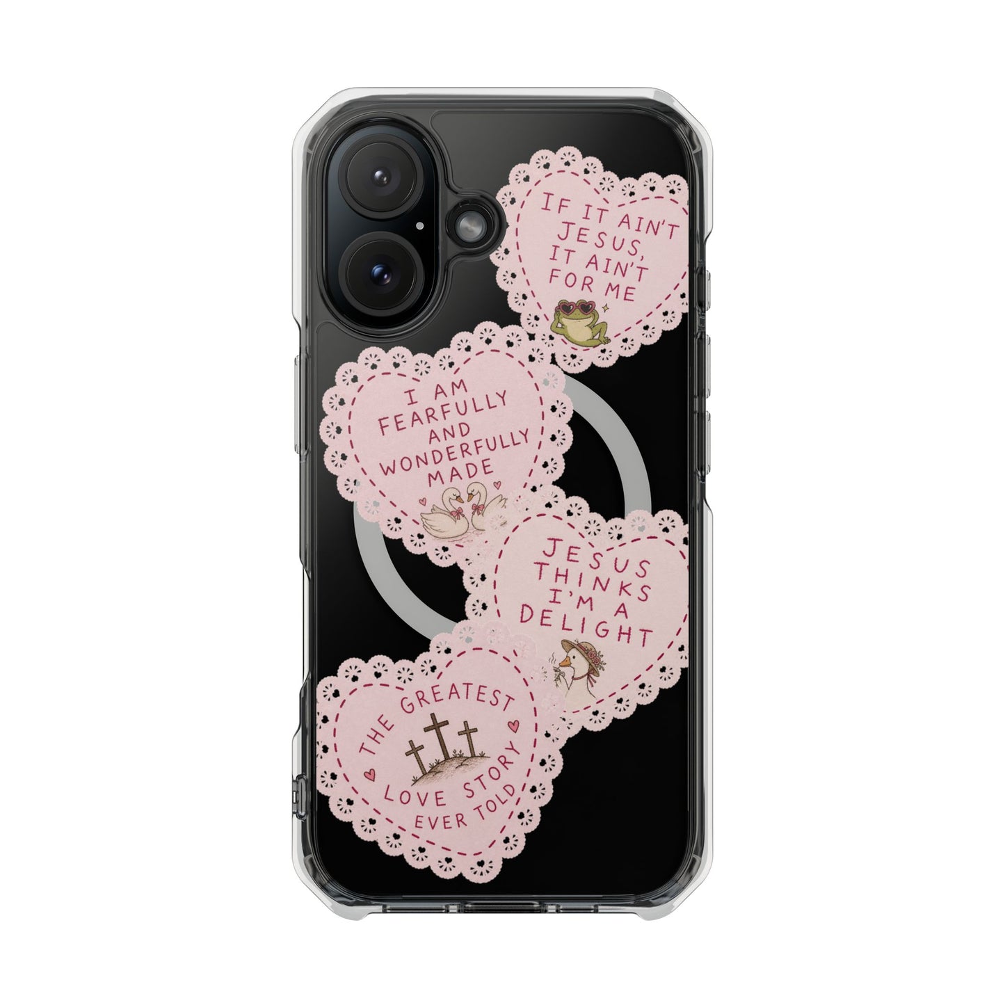Cute Doily Magnetic Clear Impact Cases