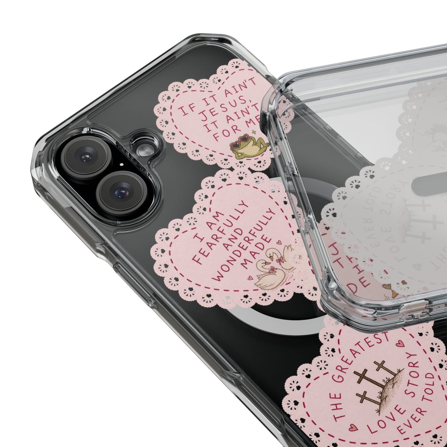 Cute Doily Magnetic Clear Impact Cases
