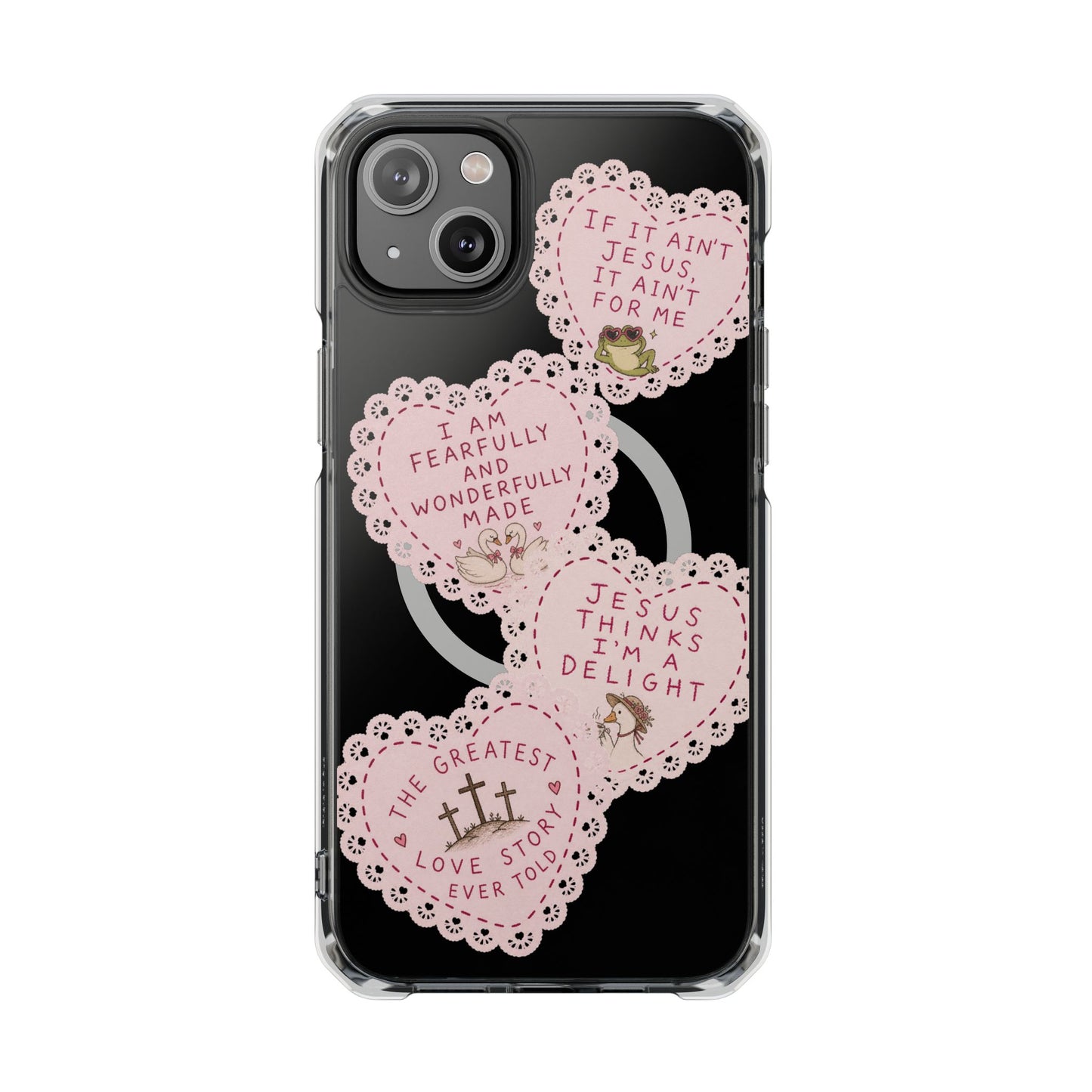 Cute Doily Magnetic Clear Impact Cases