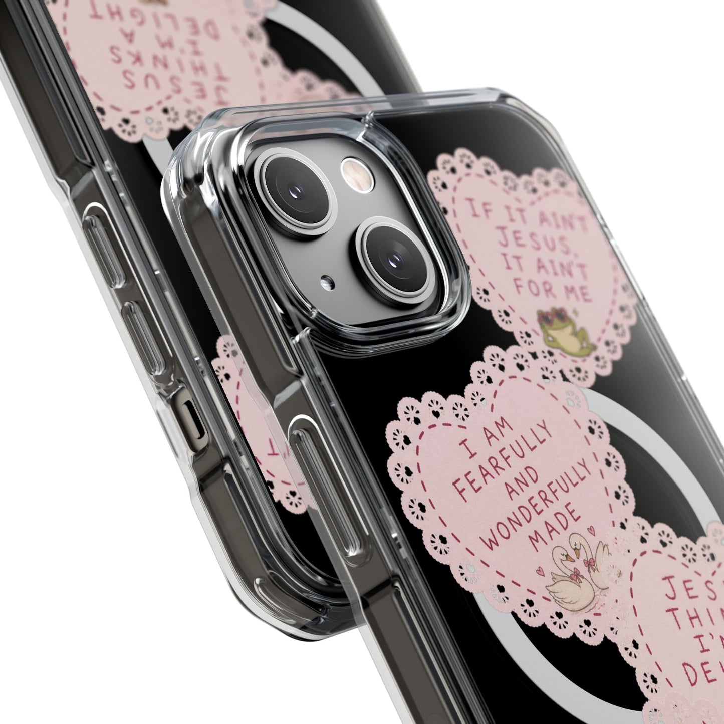 Cute Doily Magnetic Clear Impact Cases