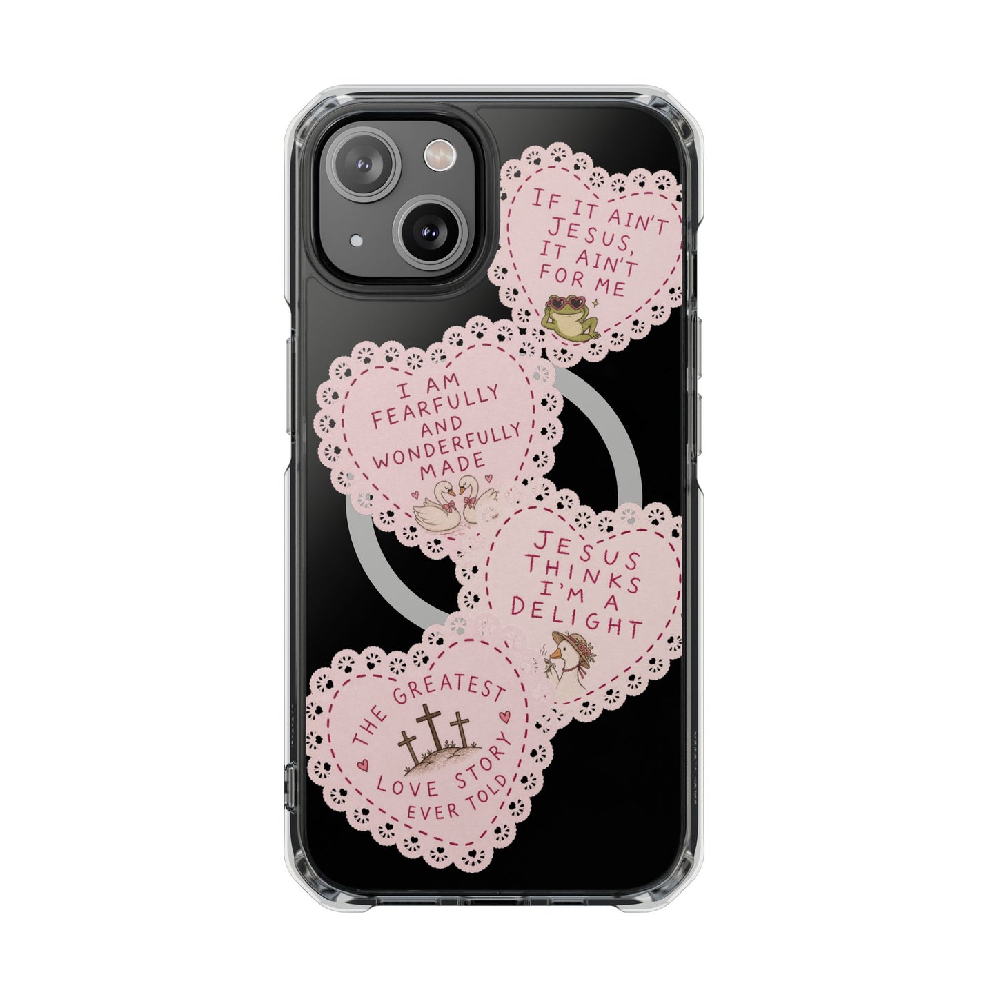 Cute Doily Magnetic Clear Impact Cases