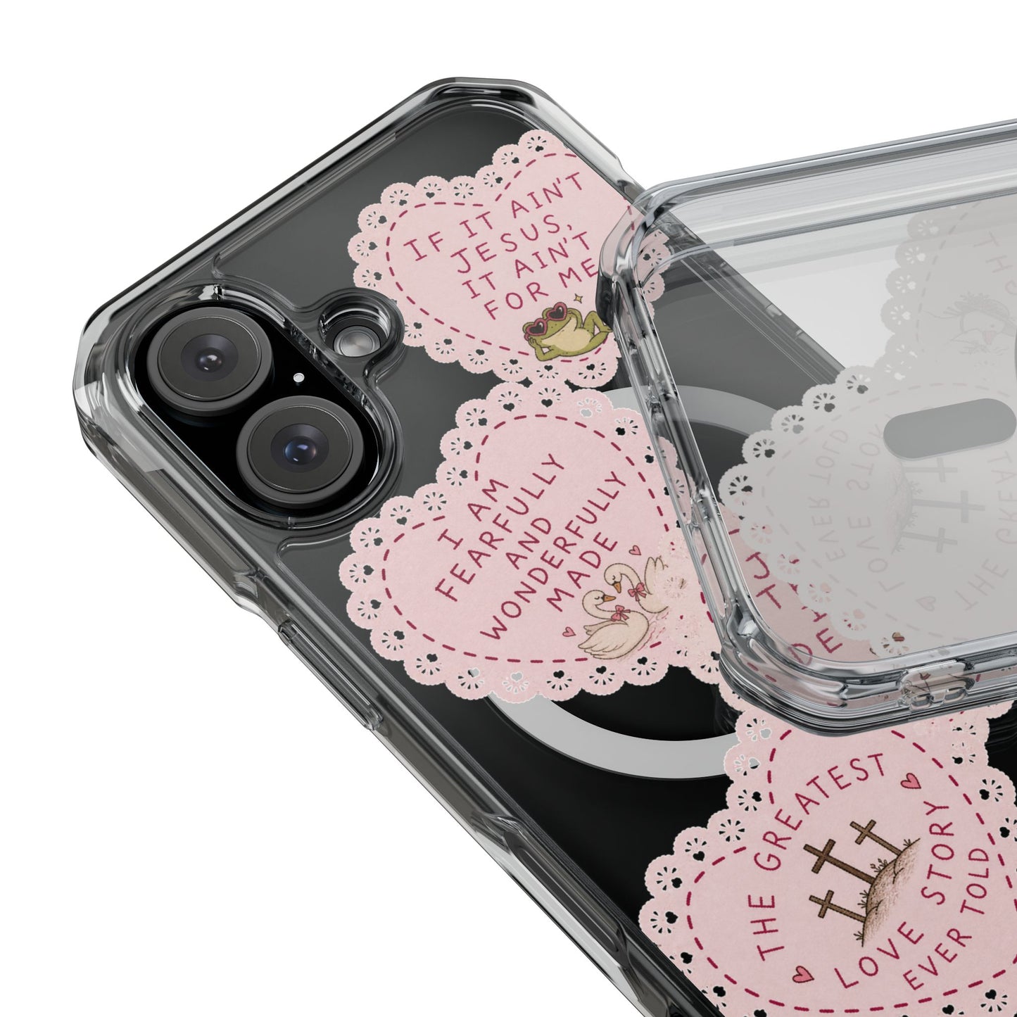 Cute Doily Magnetic Clear Impact Cases