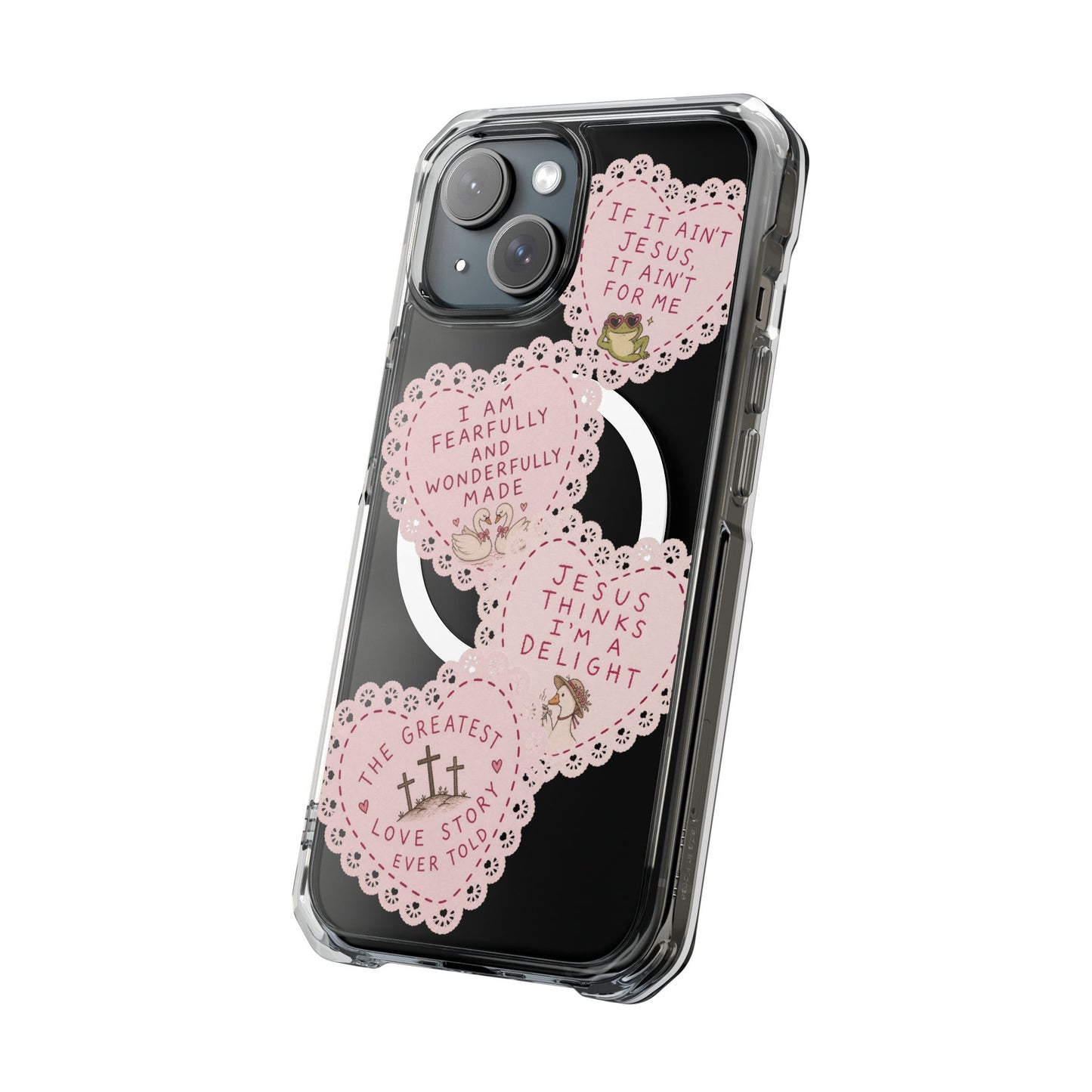 Cute Doily Magnetic Clear Impact Cases