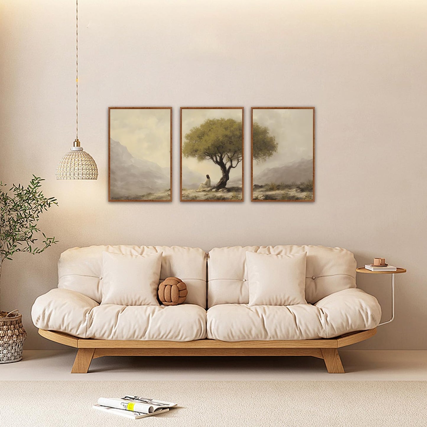 Jesus Under Olive Tree Canvas Art