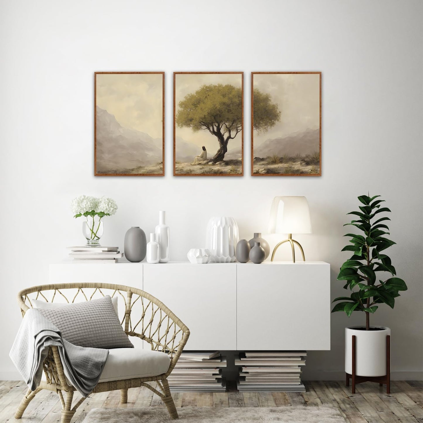 Jesus Under Olive Tree Canvas Art