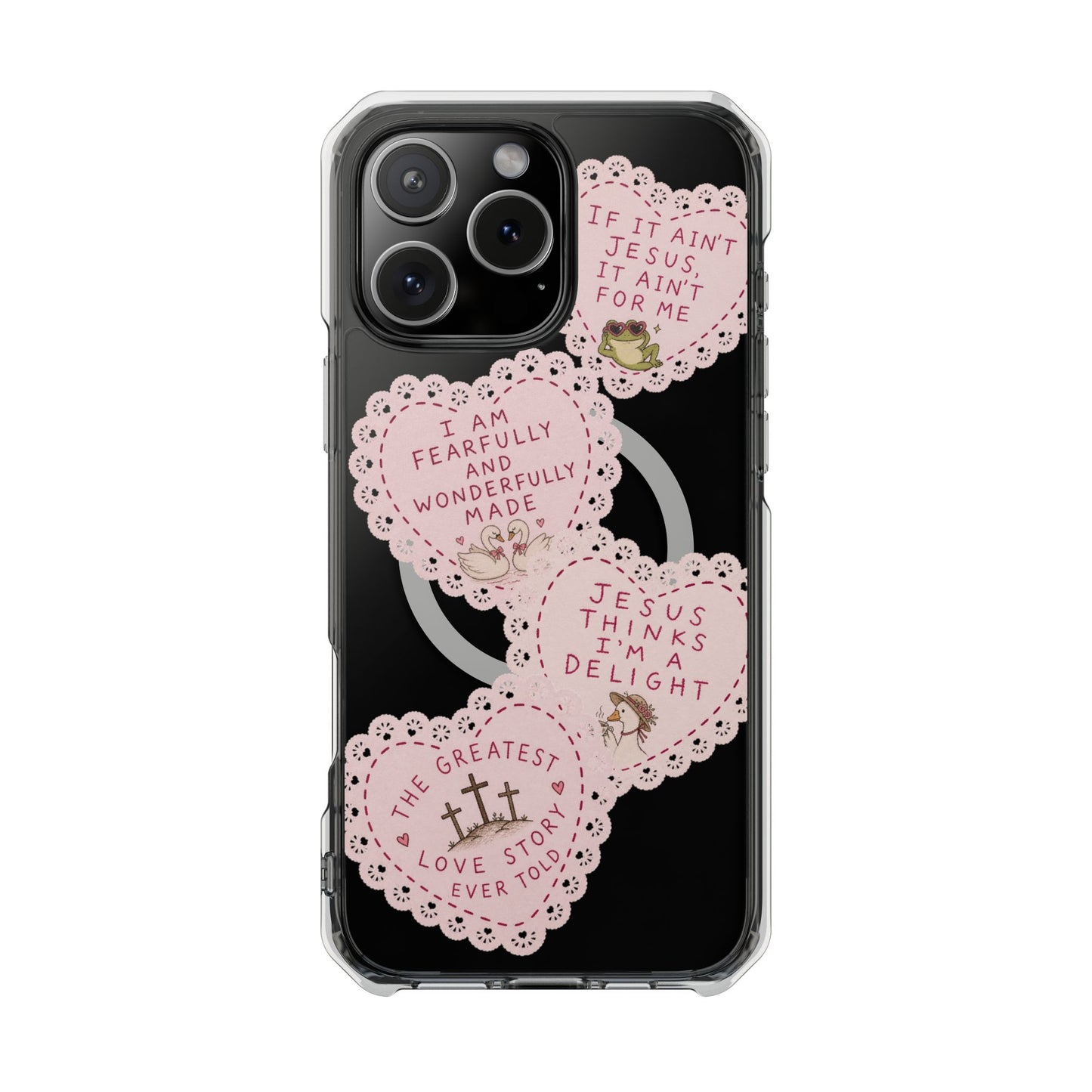 Cute Doily Magnetic Clear Impact Cases