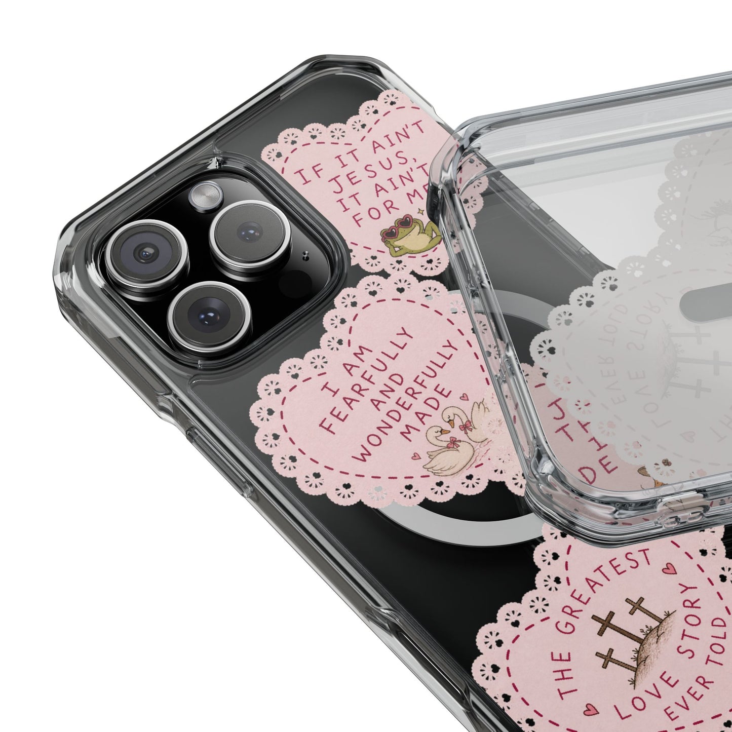 Cute Doily Magnetic Clear Impact Cases