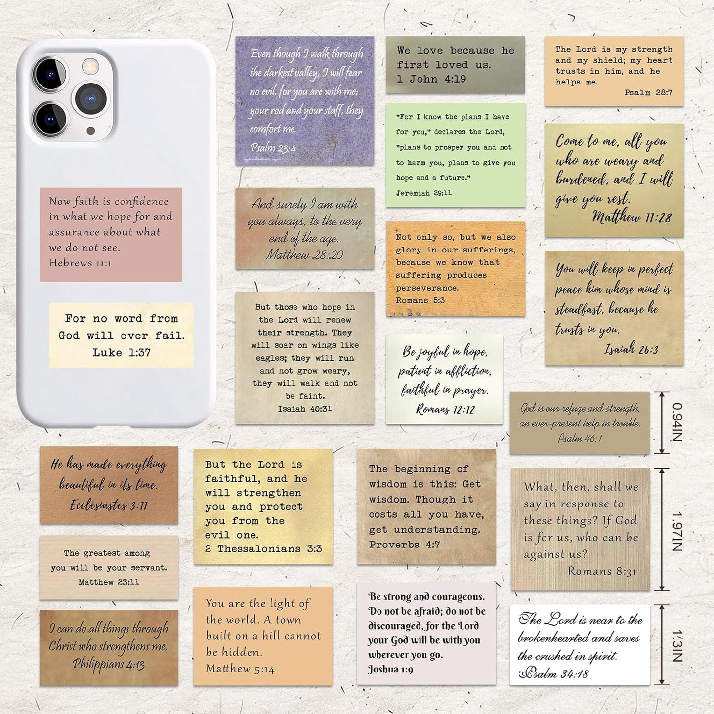 Inspirational Bible Verse Stickers Set