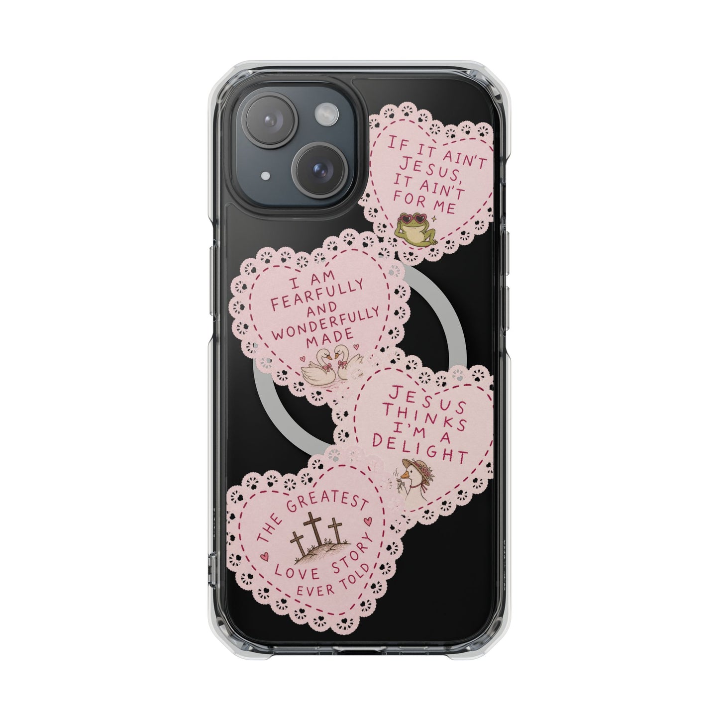 Cute Doily Magnetic Clear Impact Cases